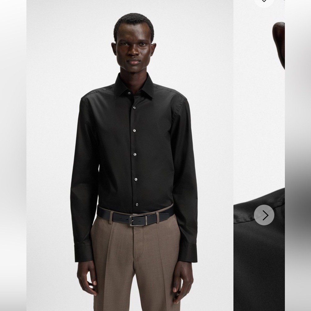 Hugo Boss Easy-iron slim-fit shirt in cotton poplin